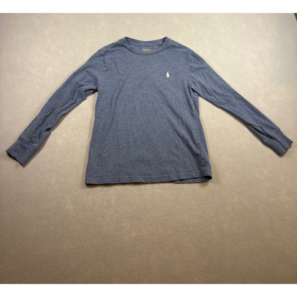 Polo Ralph Lauren Kids Heather Blue Long Sleeve Pony Logo T-Shirt Size S 8